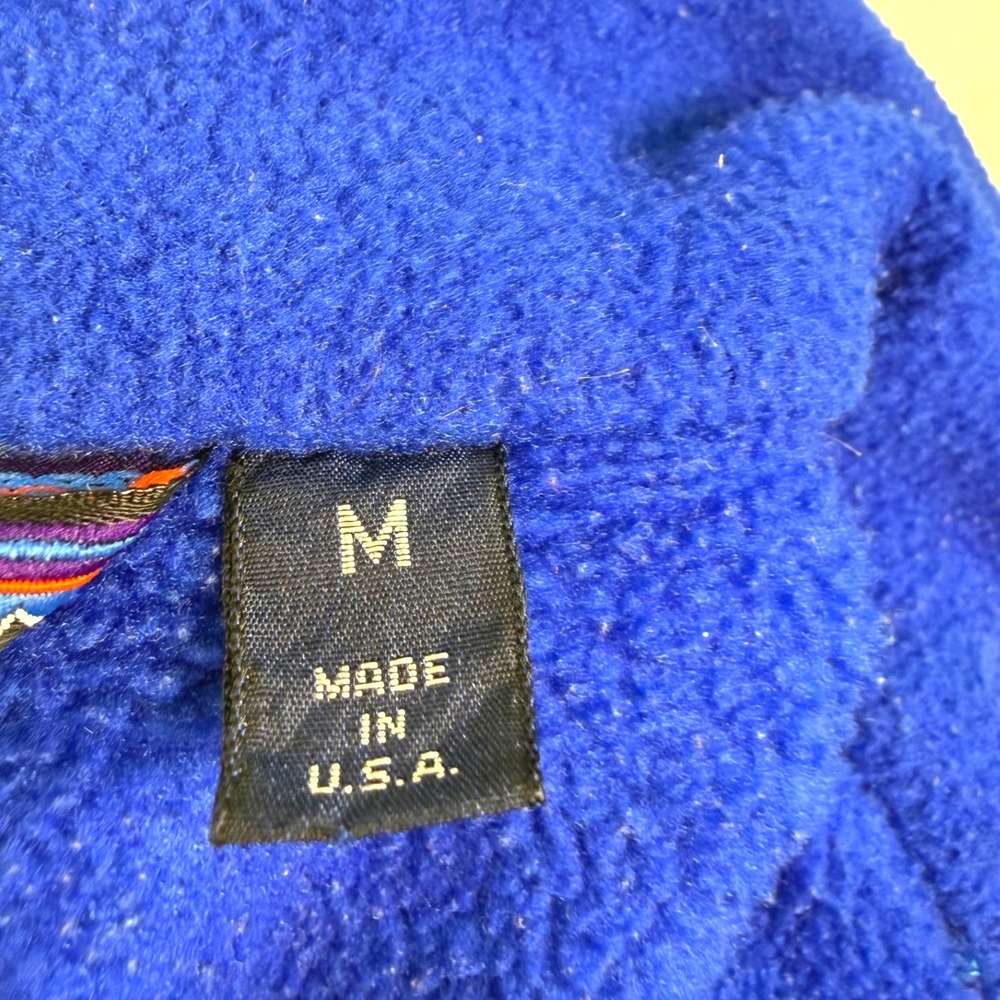 VTG 1989 Patagonia Fleece Pile 1/2 Zip Synchilla Pullover Blue Teal Red Mens M - Picture 4 of 10